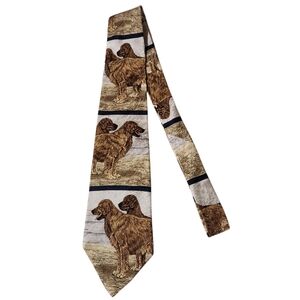 Vtg Endangered Species Silk Tie Goldens At The Shore By John Weiss 1998